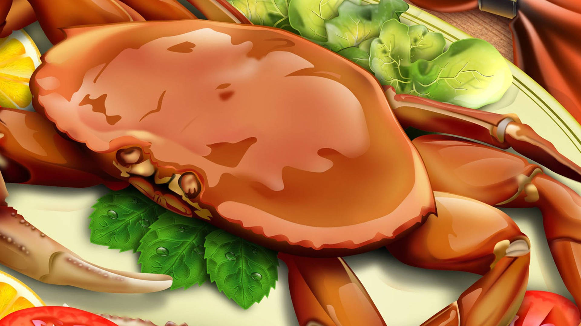Delicious Crab With Sauce Background