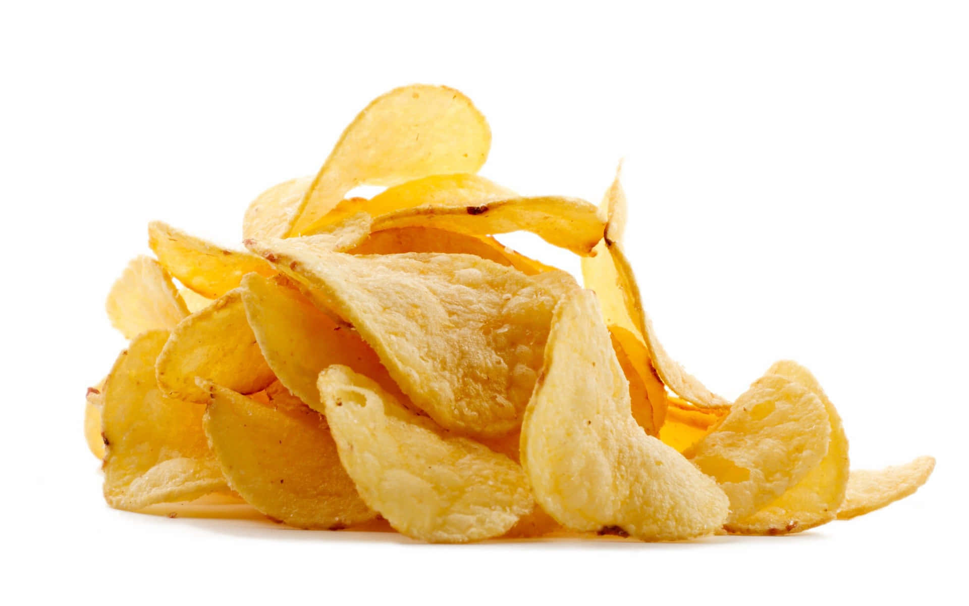 Delicious Curled Potato Chips In A Bowl Background