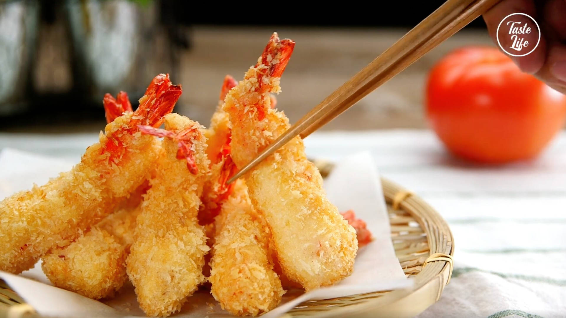 Delicious Deep-fried Tempura Served On A Plate