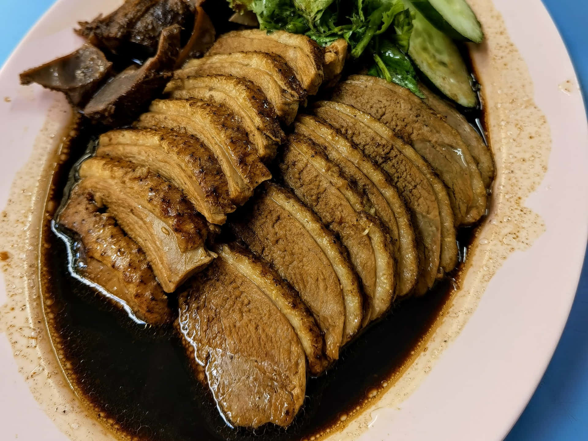 Delicious Duck Rice From Ah Xiao Teochew Food Stall Background