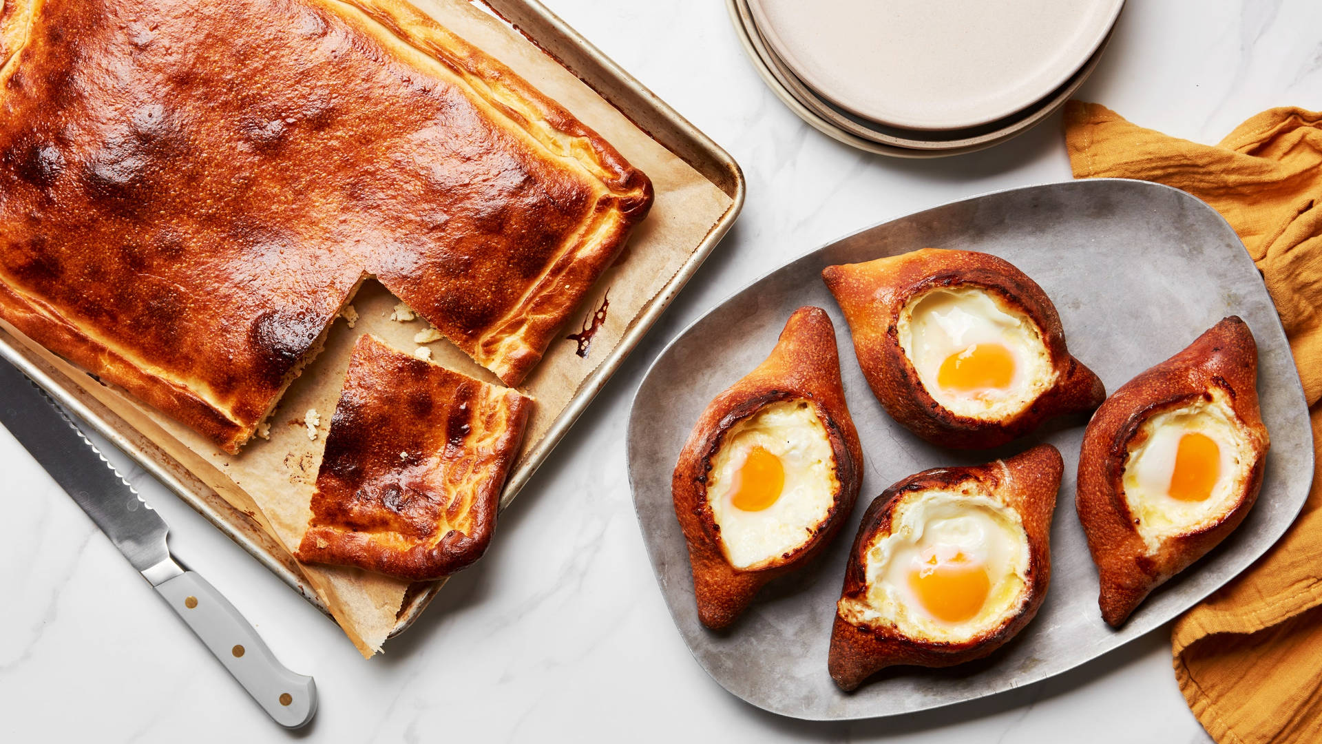 Delicious Georgian Khachapuri Cheese Breads