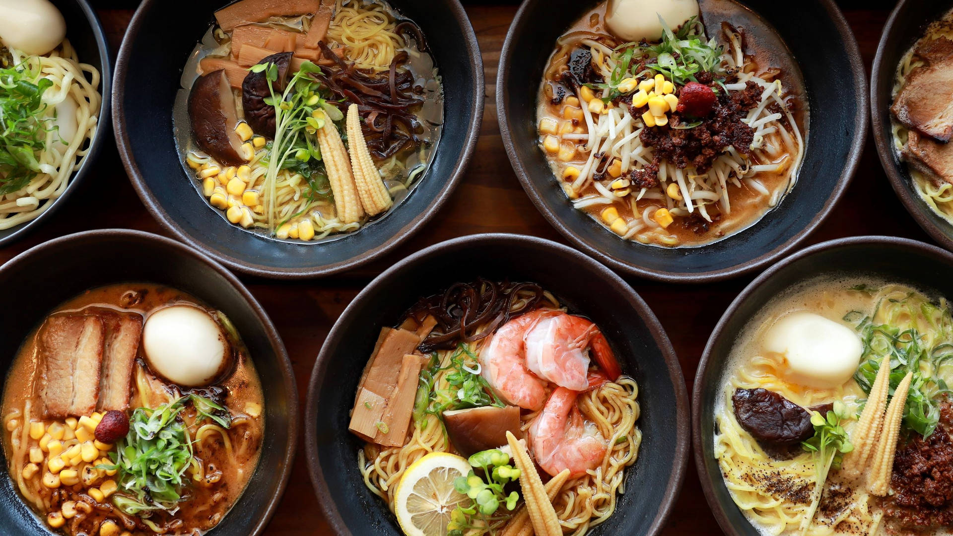 Delicious Hakata Ramen Immersed In Rich Broth. Background