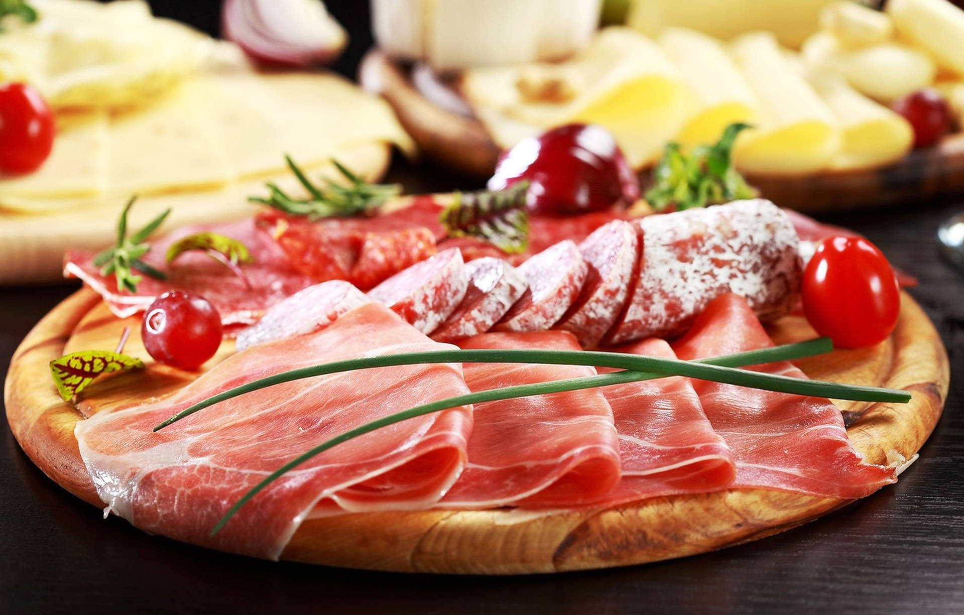Delicious Ham And Salami Platter Background