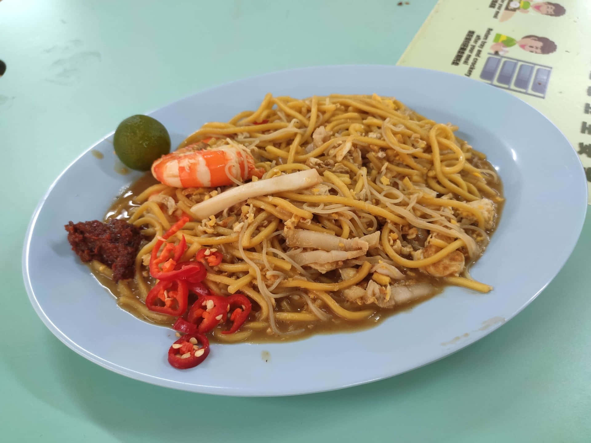 Delicious Hokkien Mee Dish Background