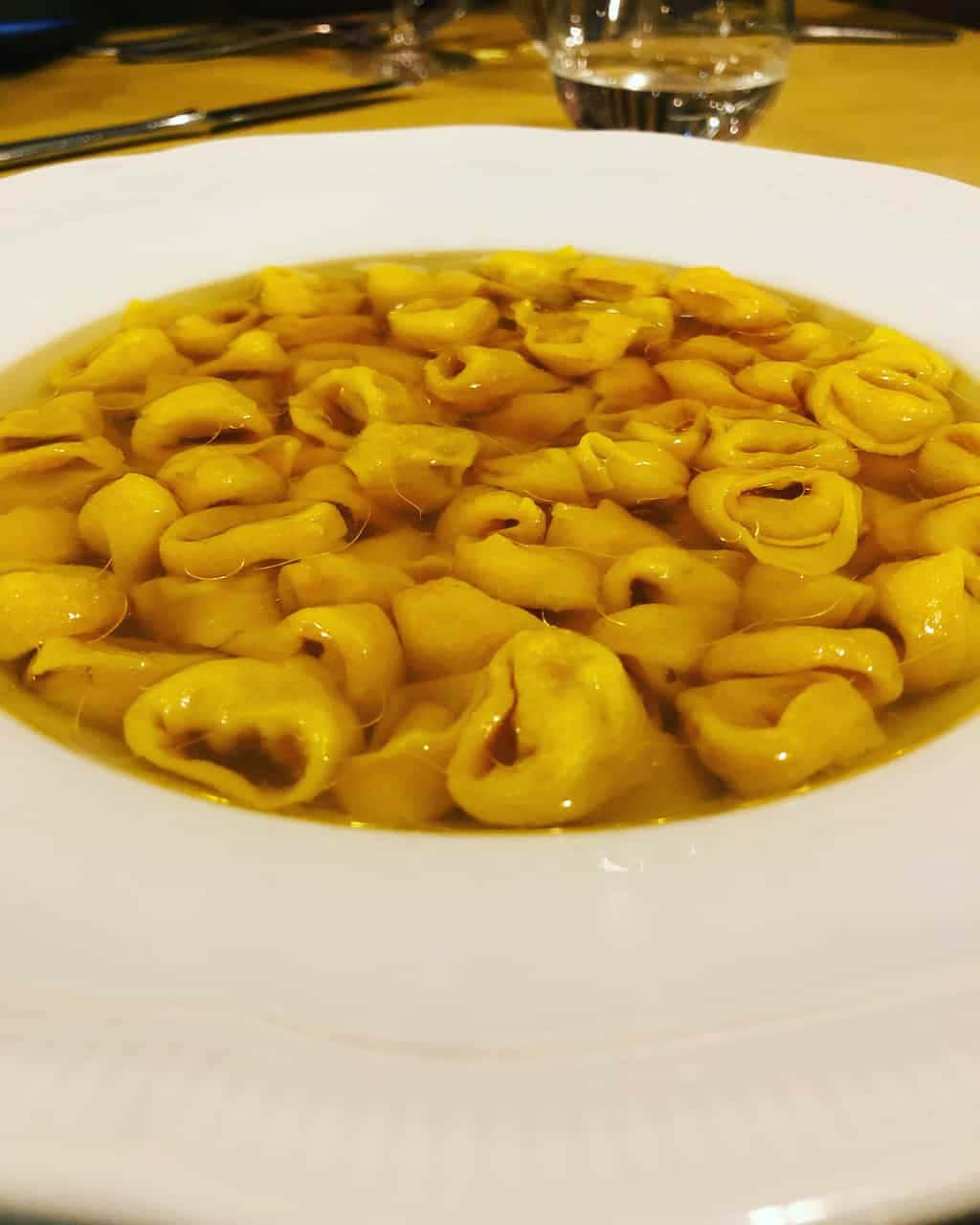 Delicious Italian Tortellini In Brodo Dish Background