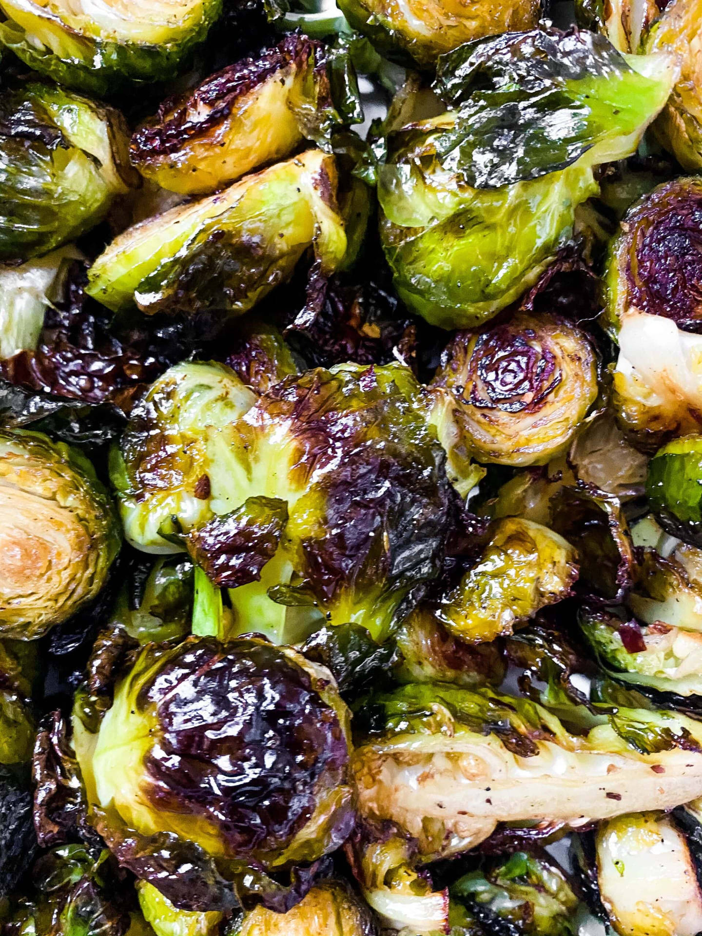 Delicious Maple Balsamic Roasted Brussels Sprouts Background