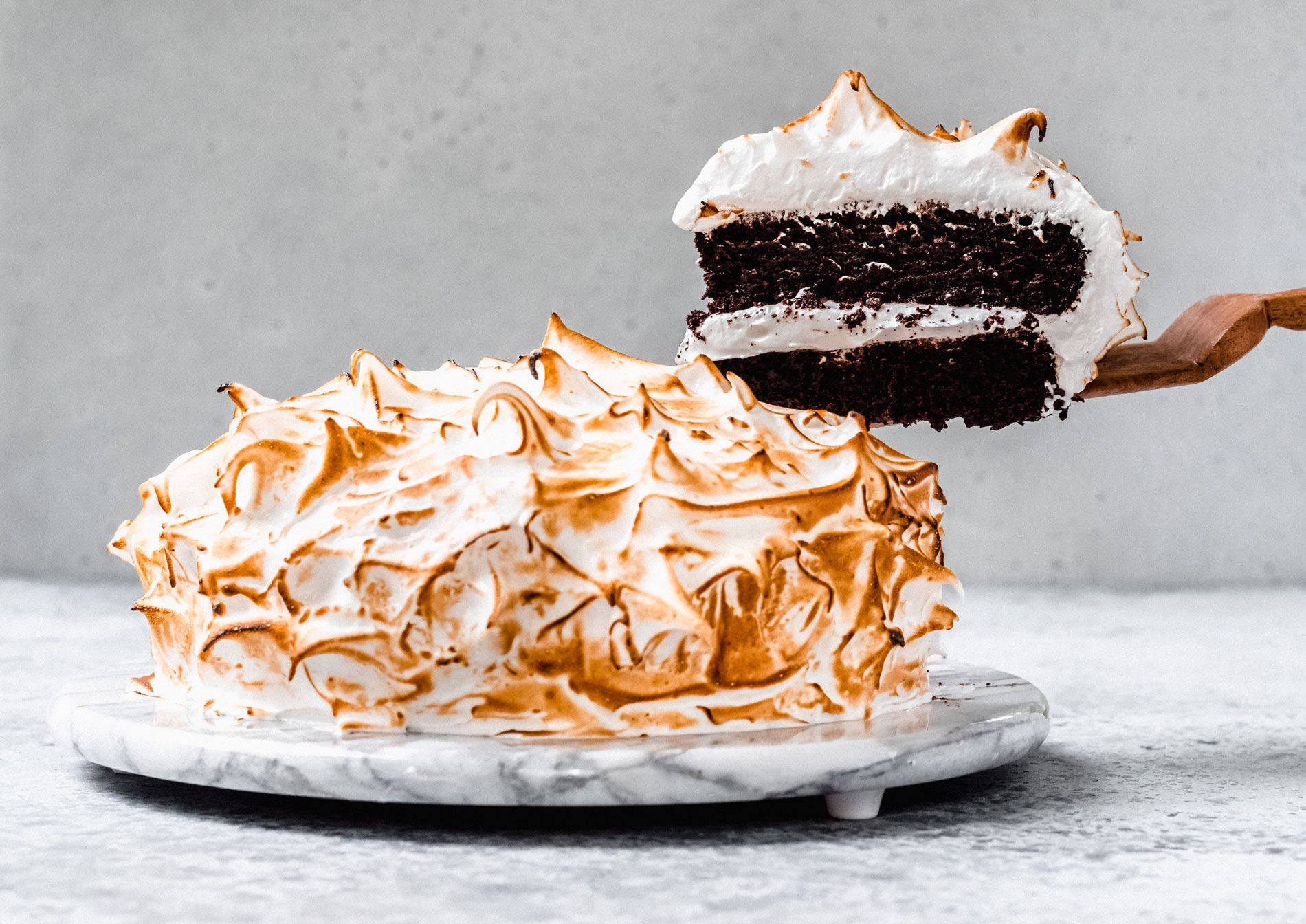 Delicious Marshmallow Chocolate Cake Background