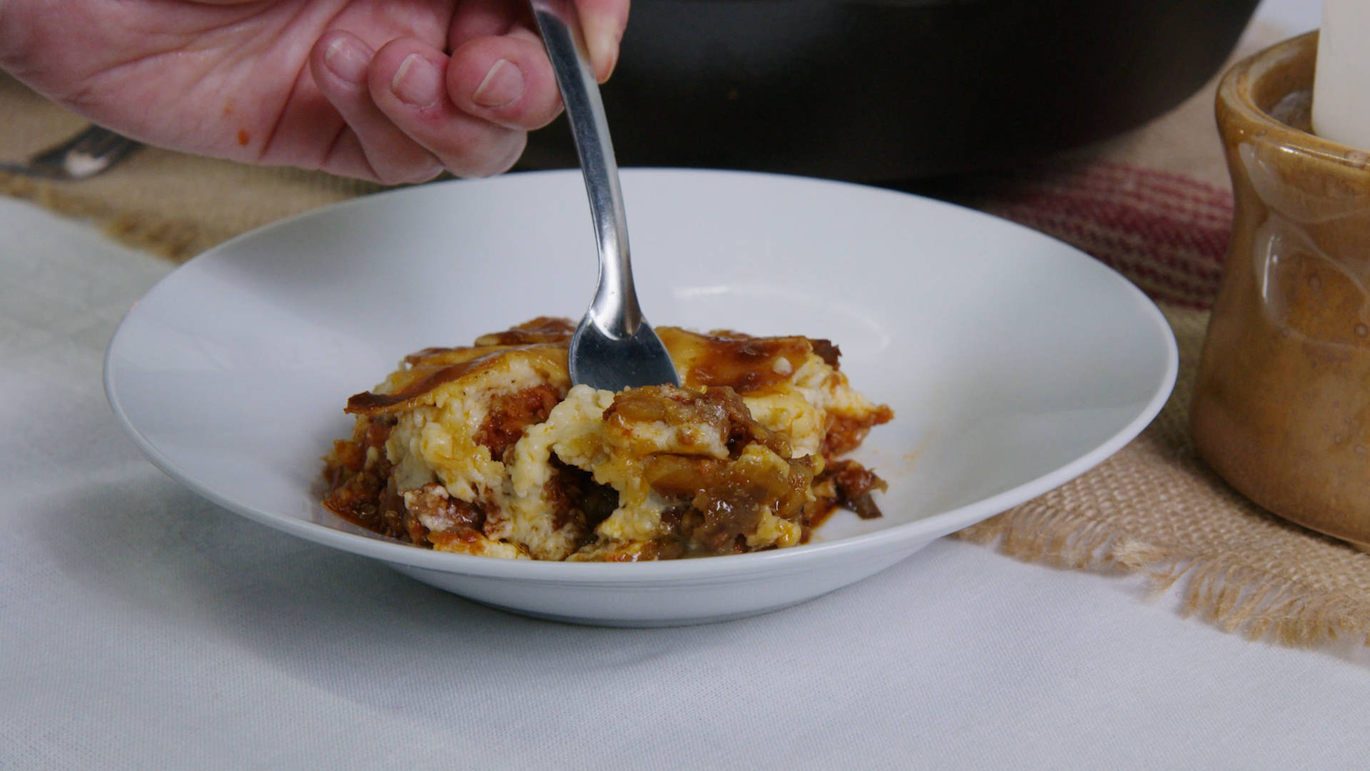 Delicious Moussaka Served Fresh Background