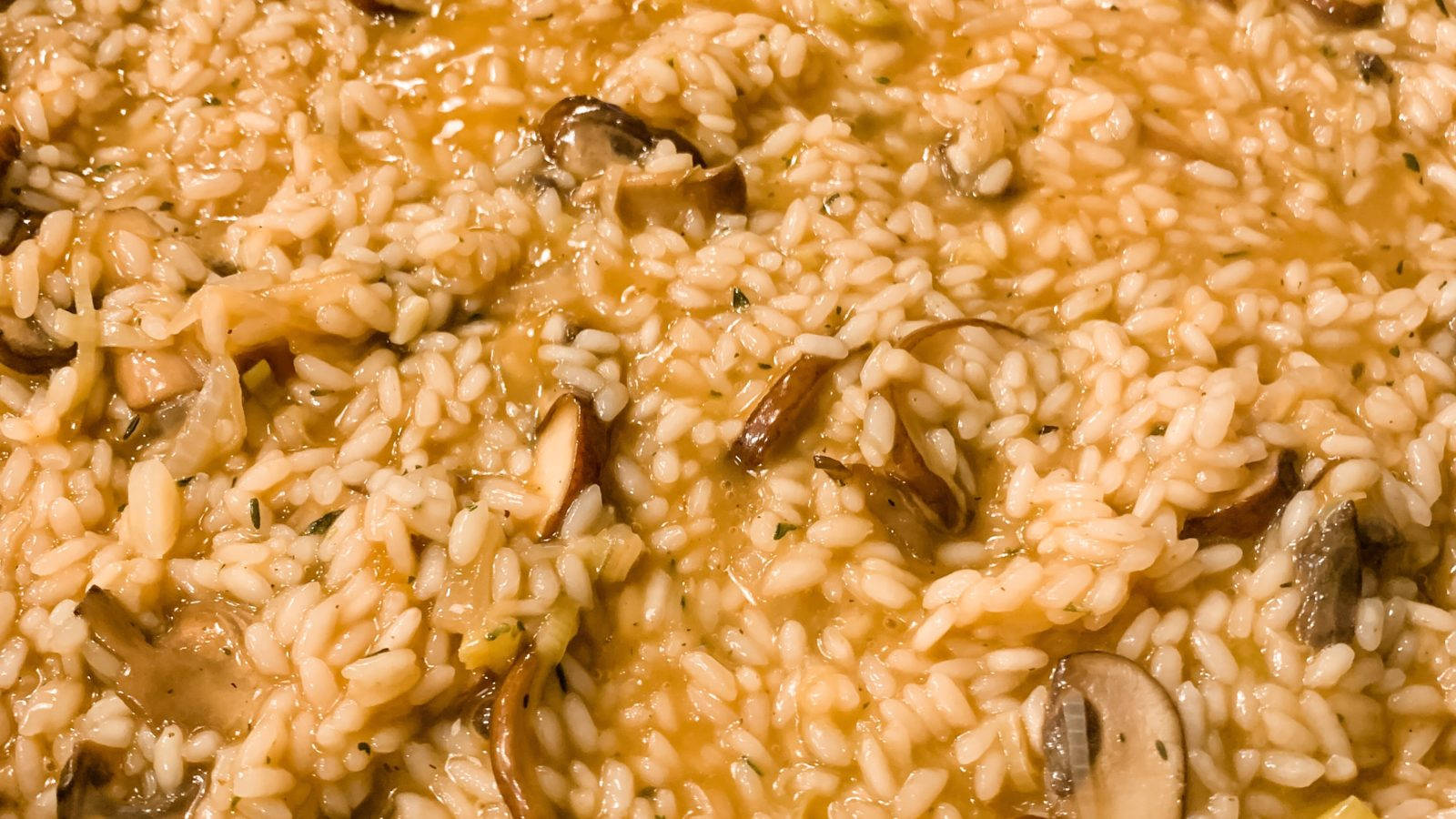 Delicious Mushroom Risotto, Traditional Italian Cuisine Background