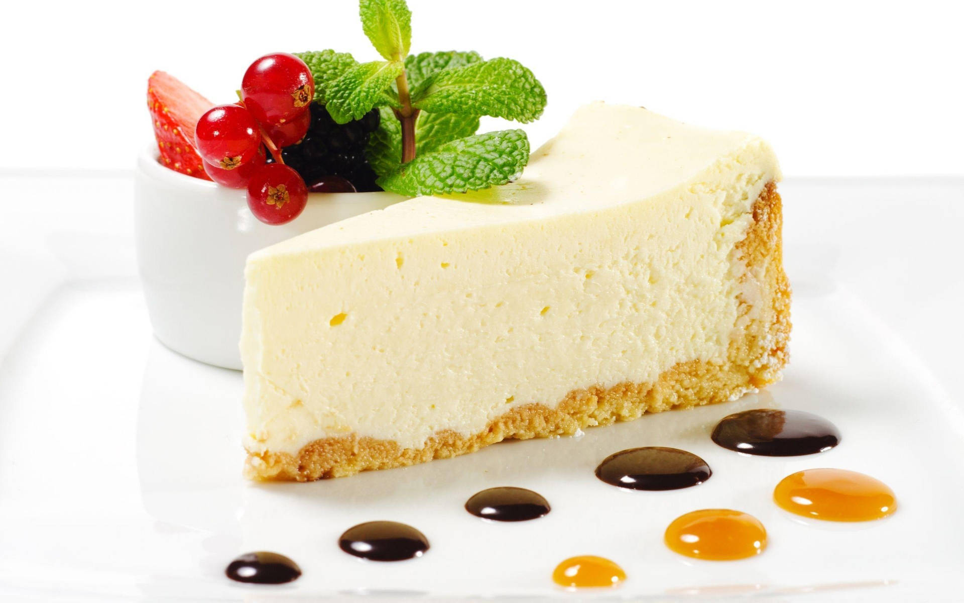 Delicious Plain Cheesecake Background