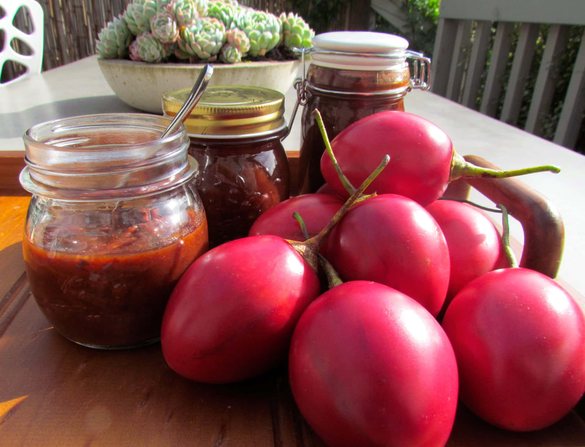 Delicious Red Tamarillo Chutney Photography