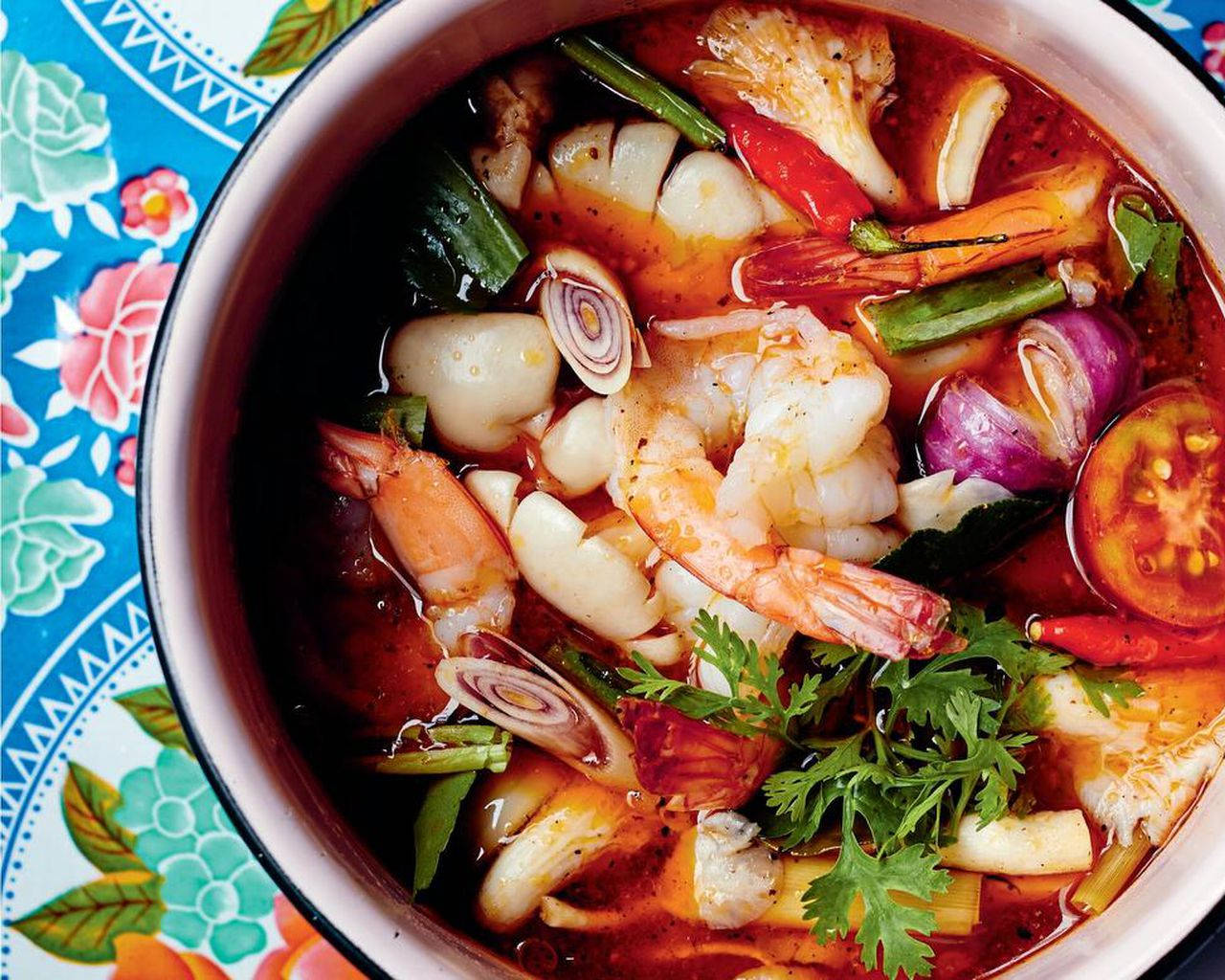 Delicious Tom Yum Soup With Shrimps And Spices