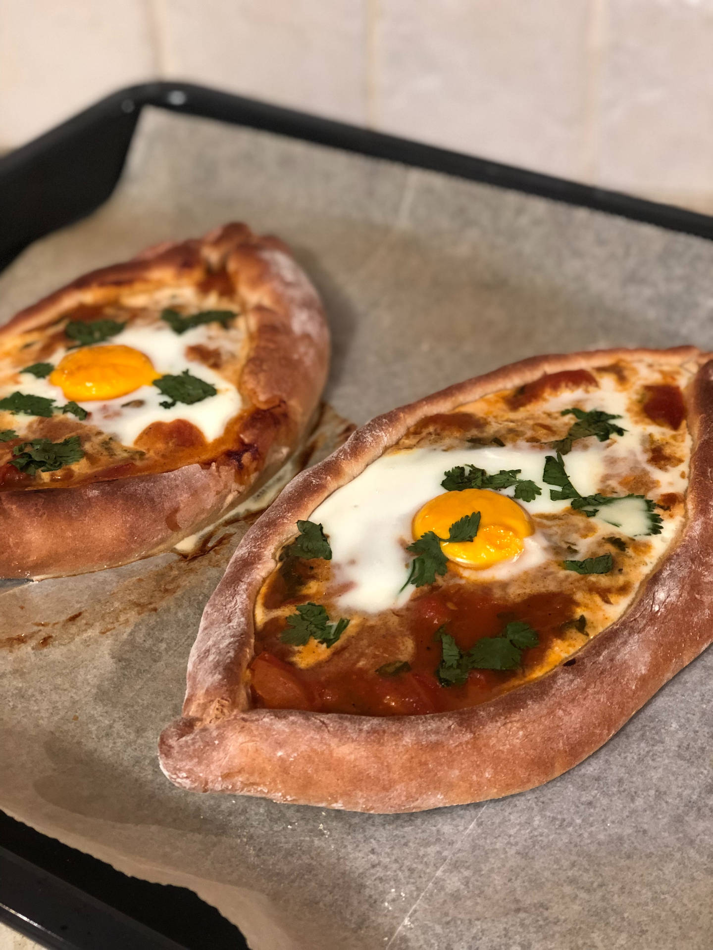 Deliciously Fresh Khachapuri Baked To Perfection Background