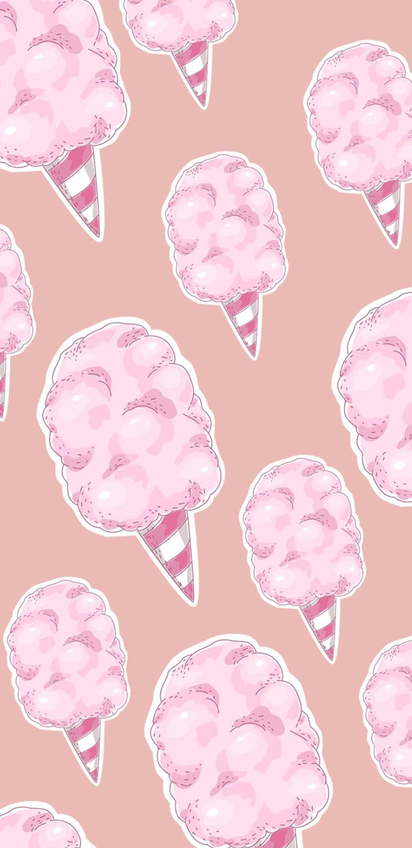 Delight In The Sweet Taste Of Delicious Pink Cotton Candy Background