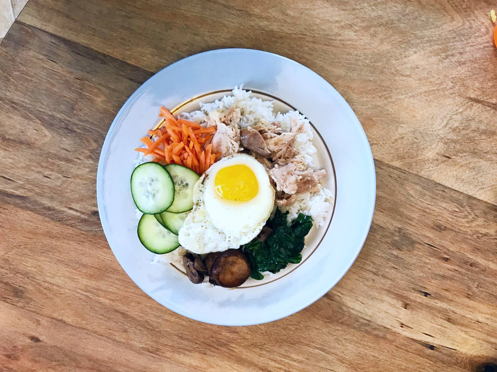 Delightful And Hearty Bibimbap With Fresh Vegetables Background