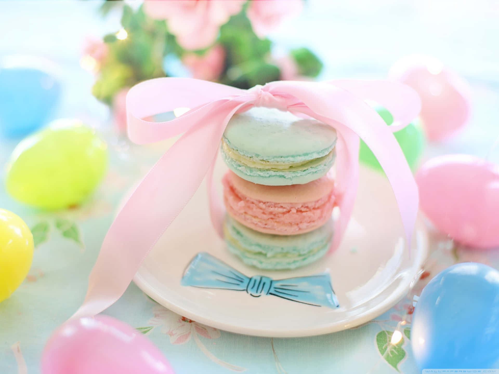 Delightful Array Of Pastel Macarons Background