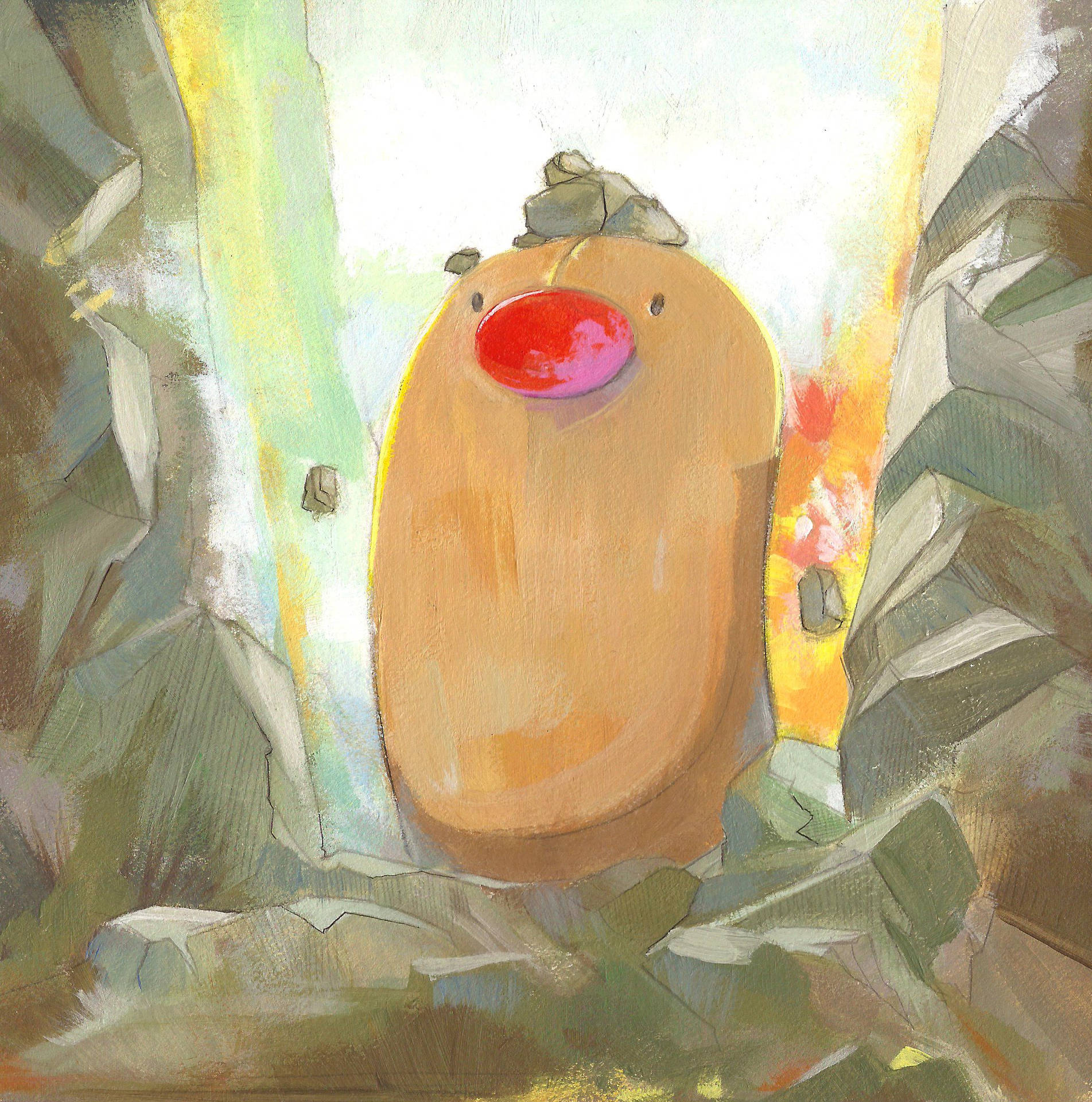 Delightful Artistic Illustration Of Pokemon's Diglett Background