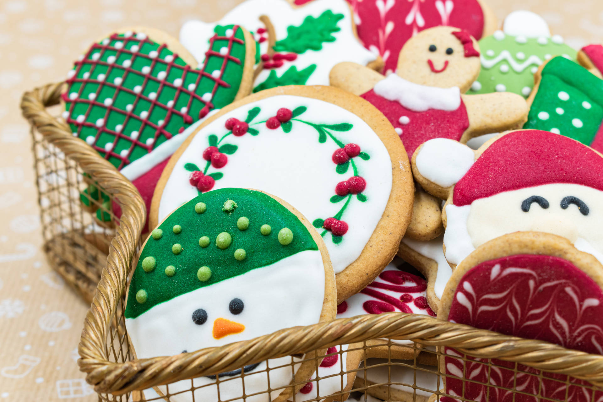 Delightful Assortment Of Christmas Cookies Background