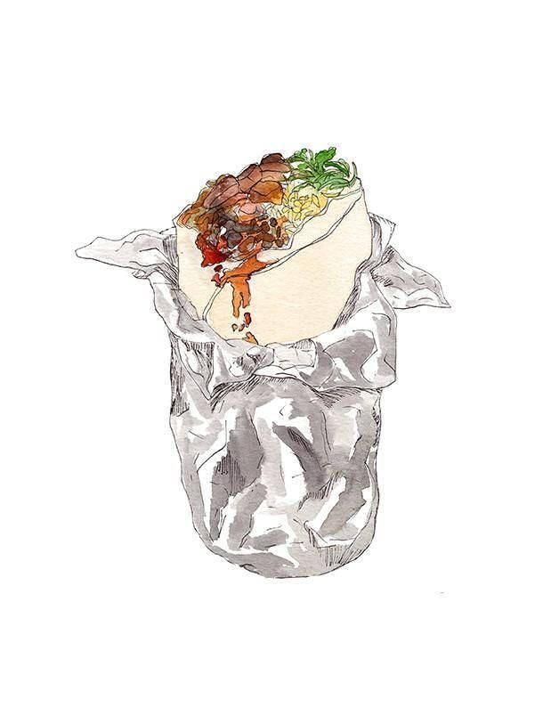Delightful & Fresh Burrito Illustration Background