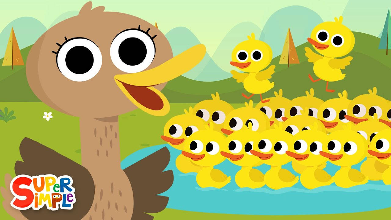 Delightful Illustrated Ducks From Super Simple Songs. Background