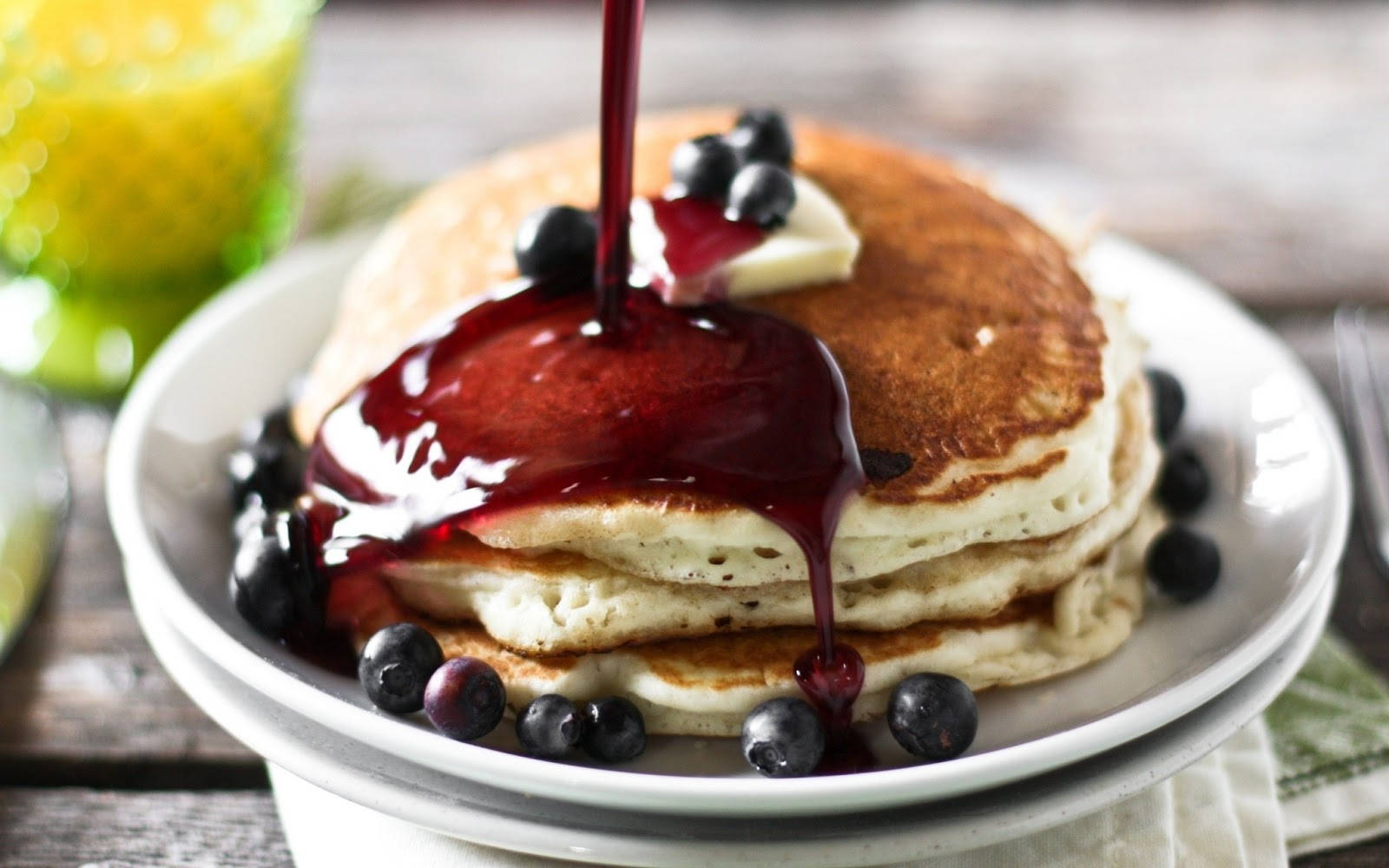 Delightful Pancake Served With Fresh Buttermilk