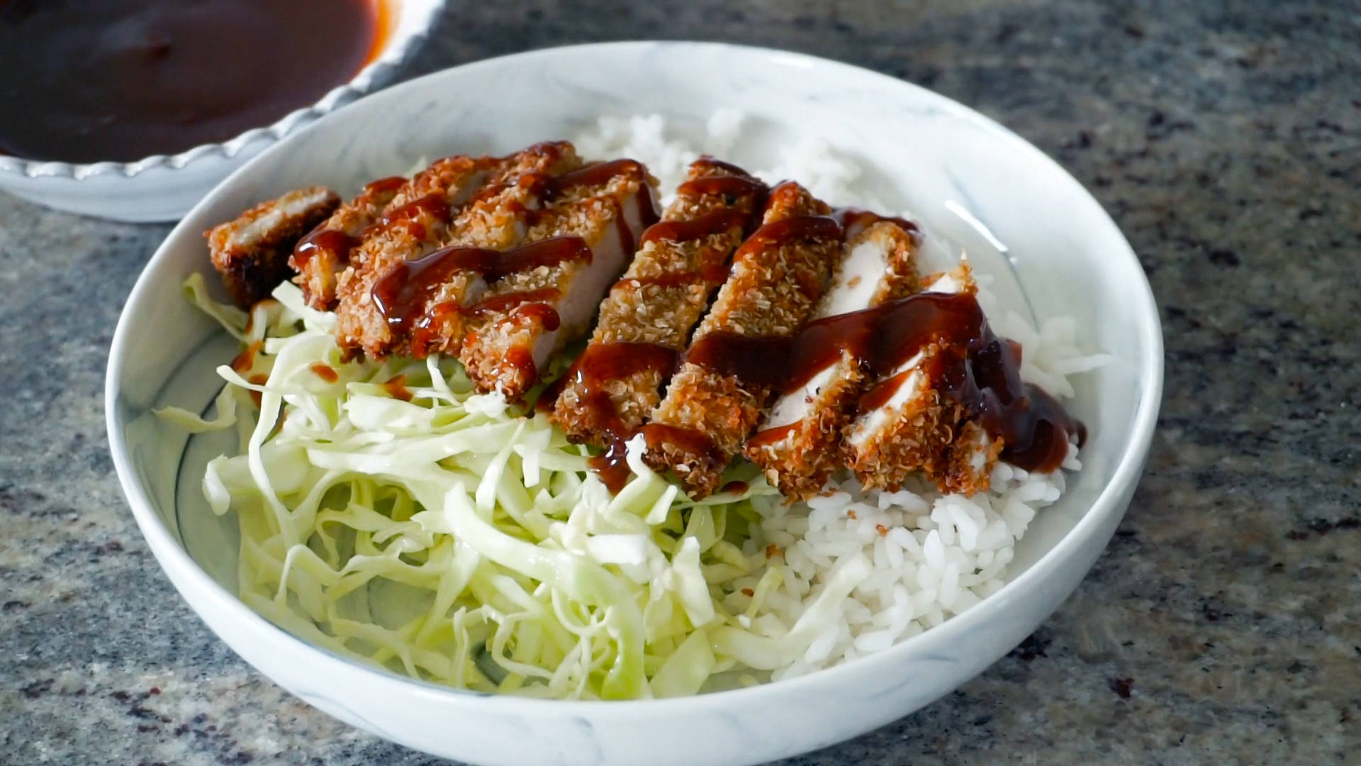 Delightful Tonkatsu With Fresh Cabbage Slaw Background