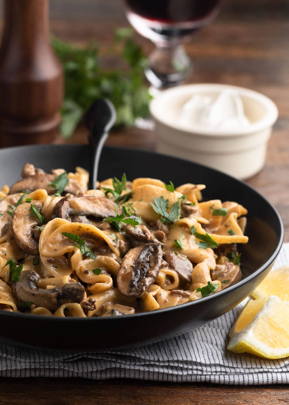 Delightful Traditional Russian Dish - Beef Stroganoff Background