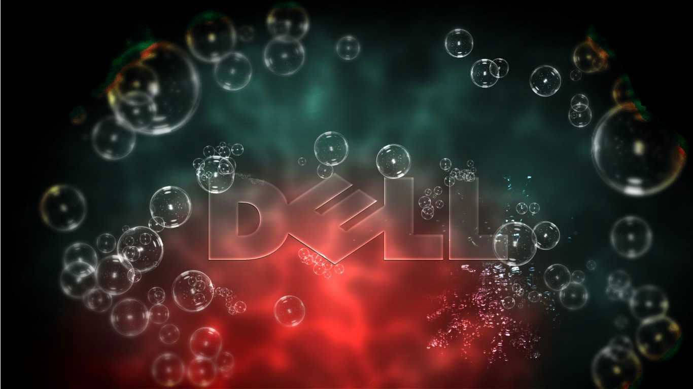 Dell Hd Logo With Bubbles Background