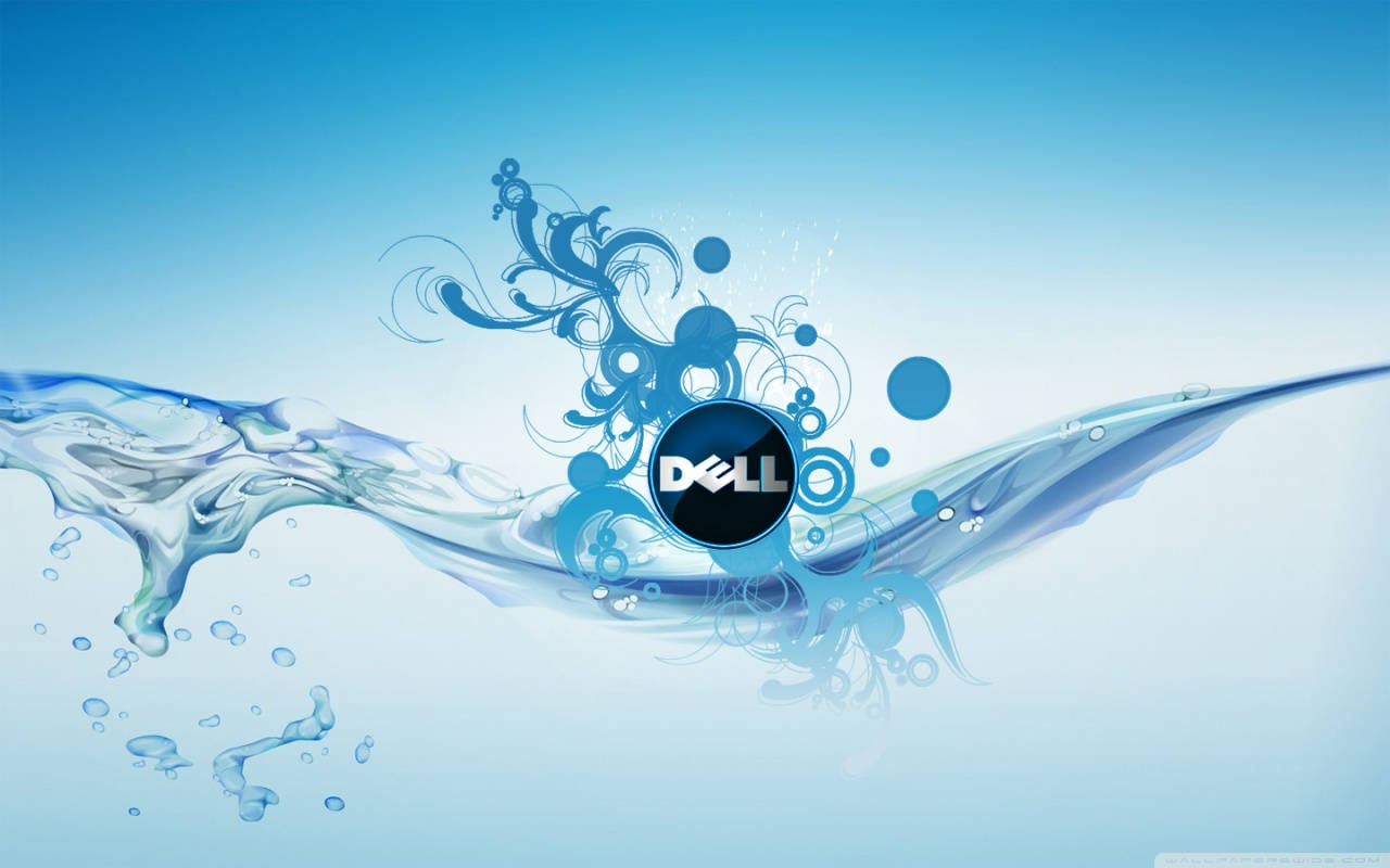 Dell Hd Logo With Light Blue Background Background