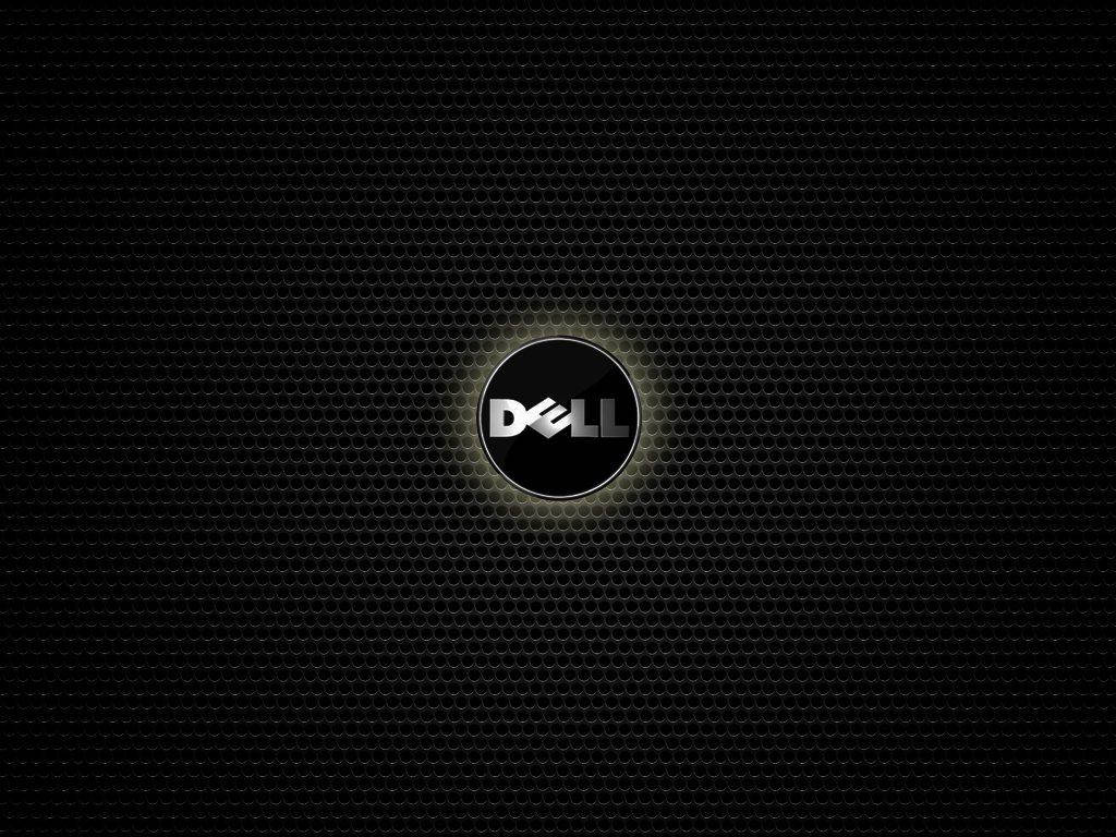 Dell Hd Logo With Yellow Backlight Background