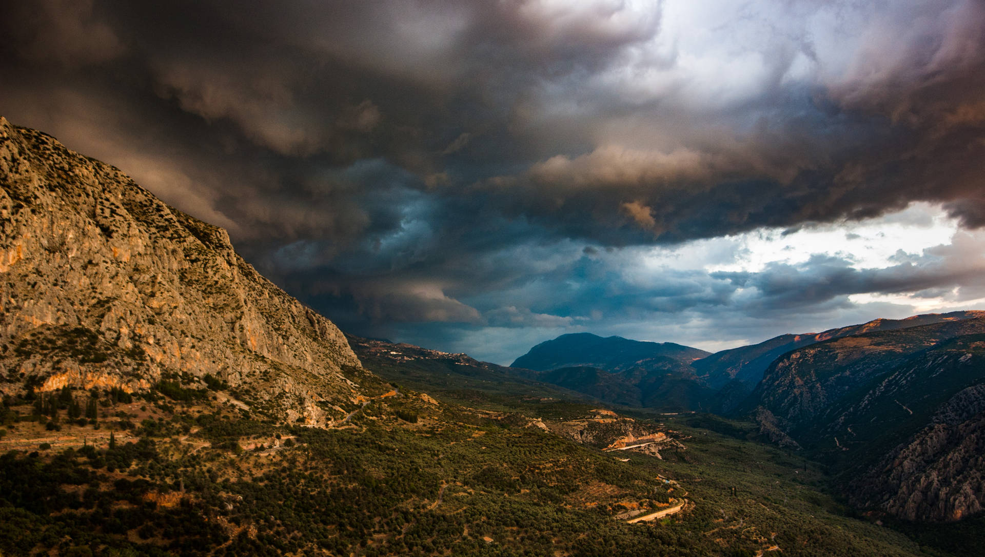 Delphi Mount Parnassus Valley Background