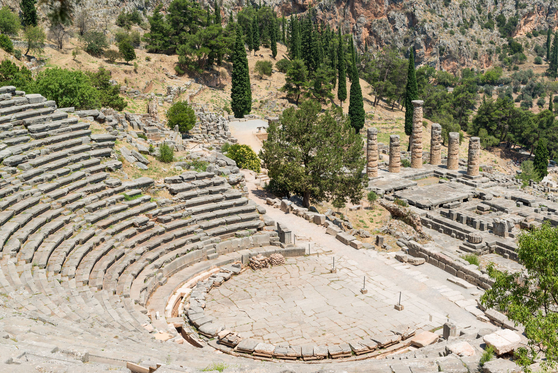 Delphi Theater Ruins Background