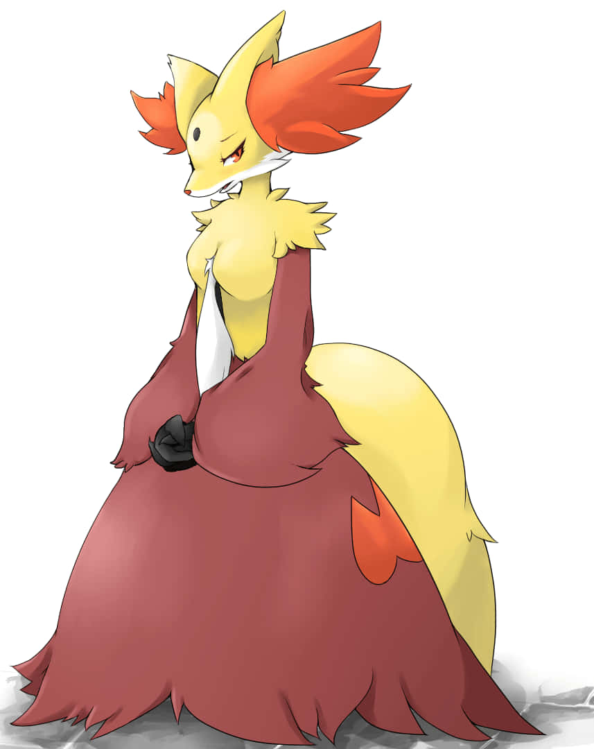 Delphox Pokemon Illustration Background