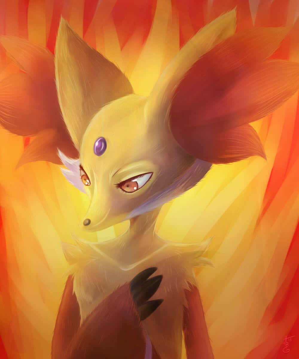 Delphox, The Blaze Pokémon In Action Background