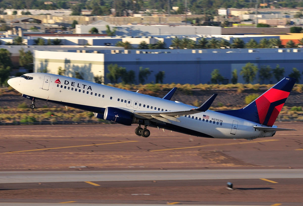 Delta Airlines Airplane City Airport Background
