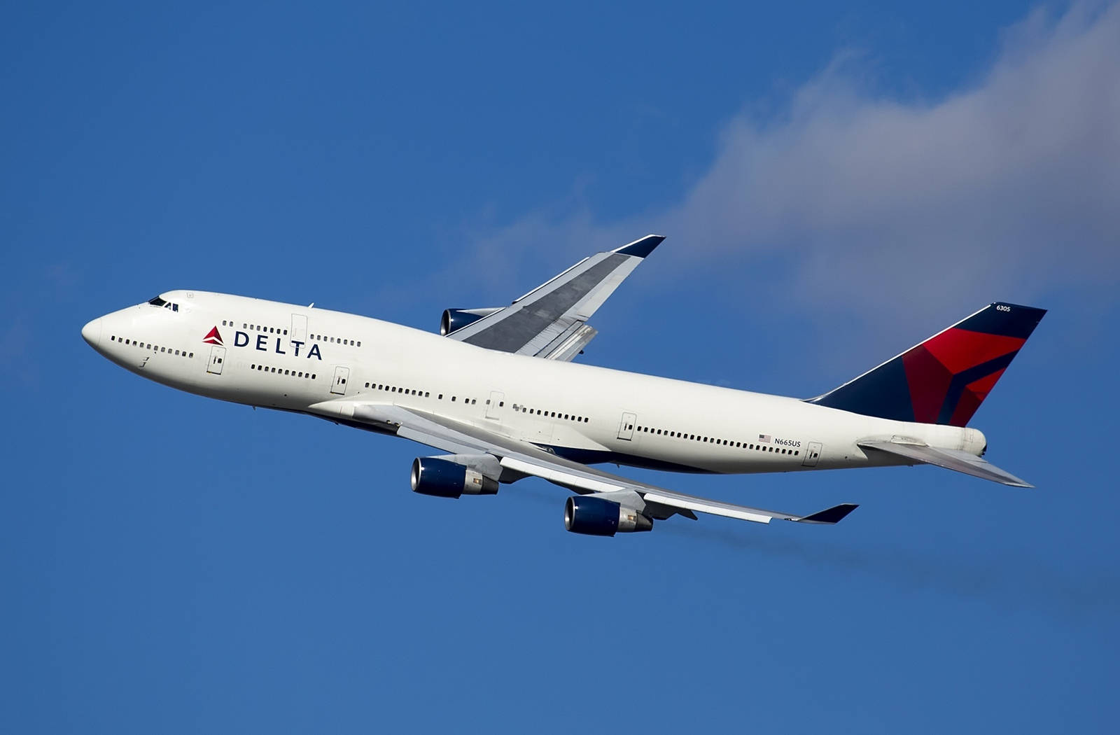 Delta Airlines Airplane Clear Blue Sky Background