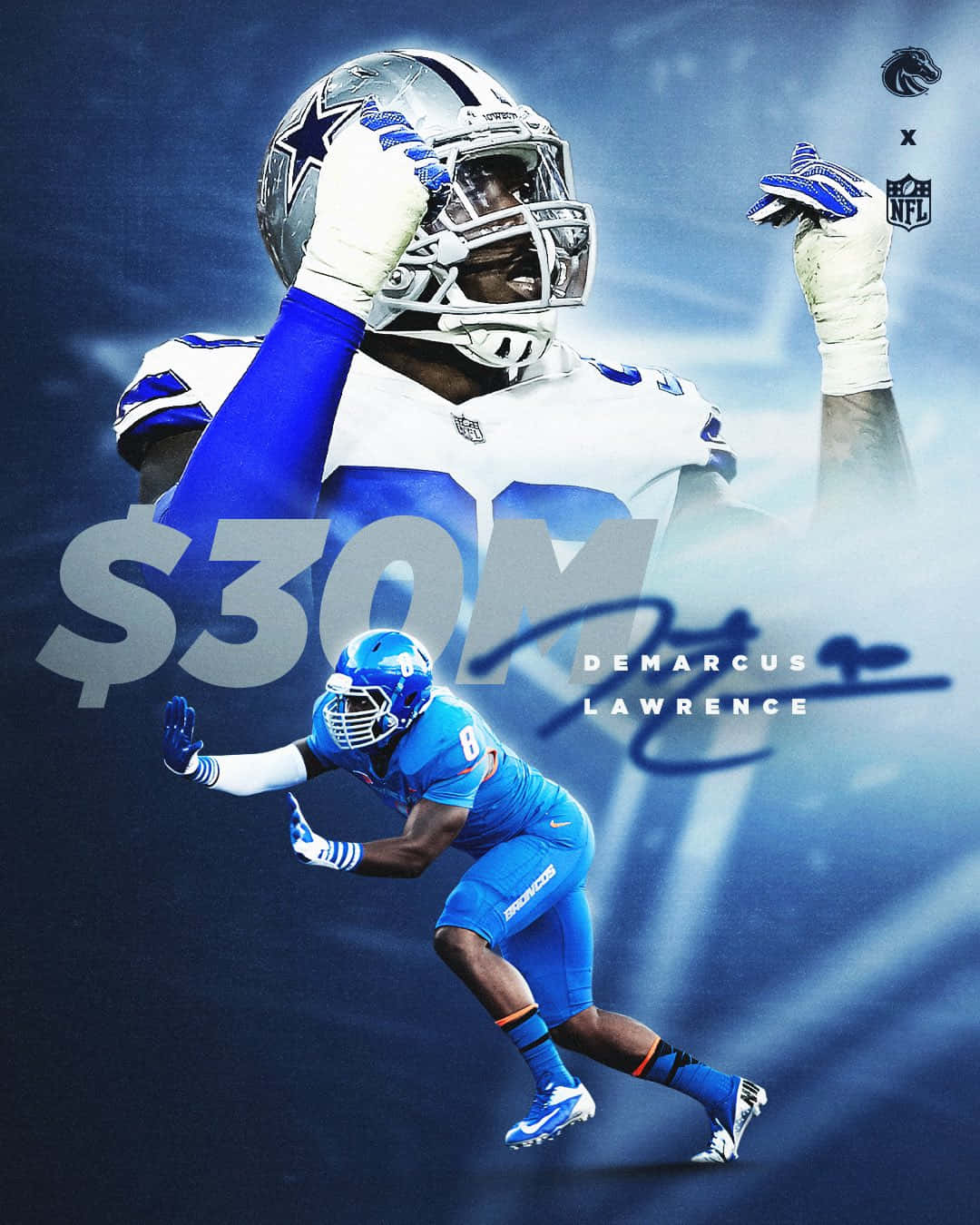 Demarcus Lawrence 30m Graphic Design Background