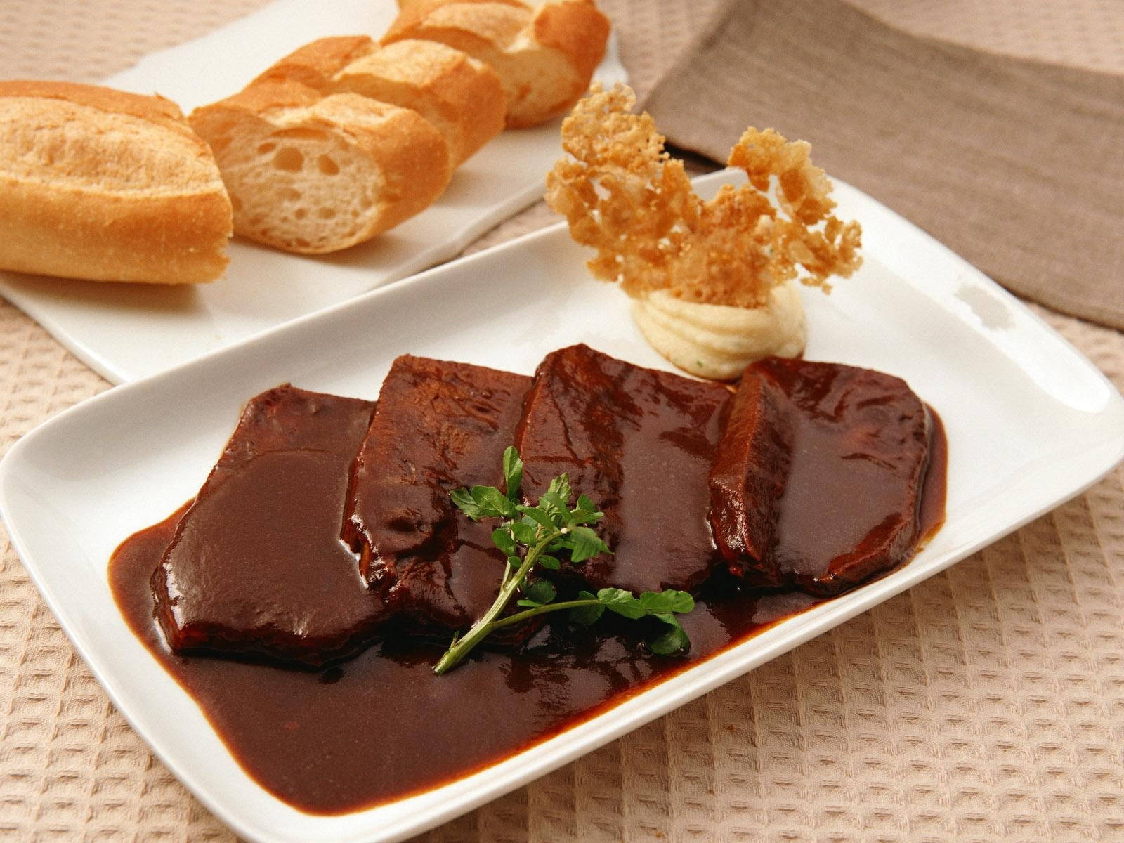 Demi Glace Sauerbraten Traditional German Dish Background