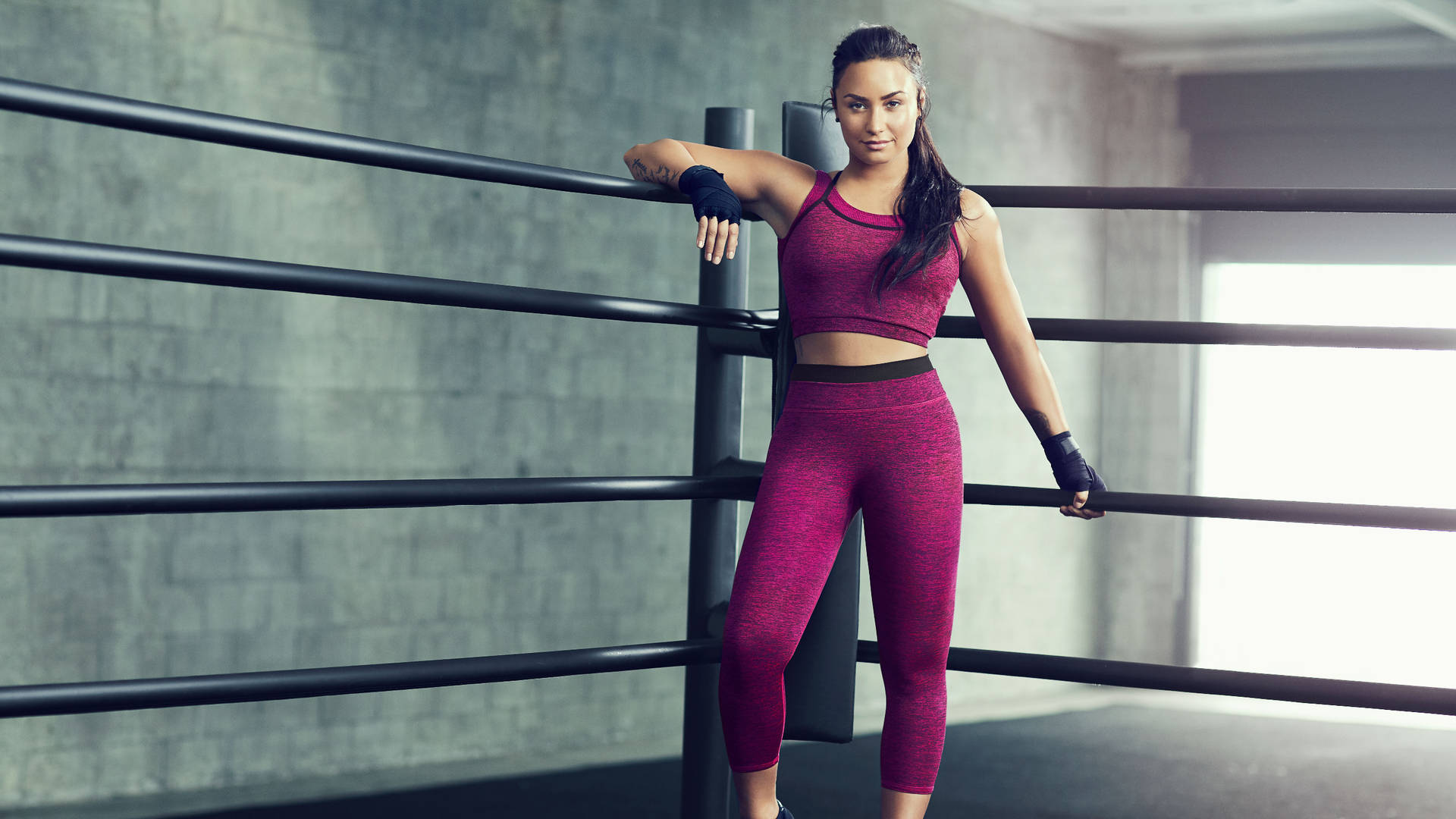 Demi Lovato On Boxing Ring Background