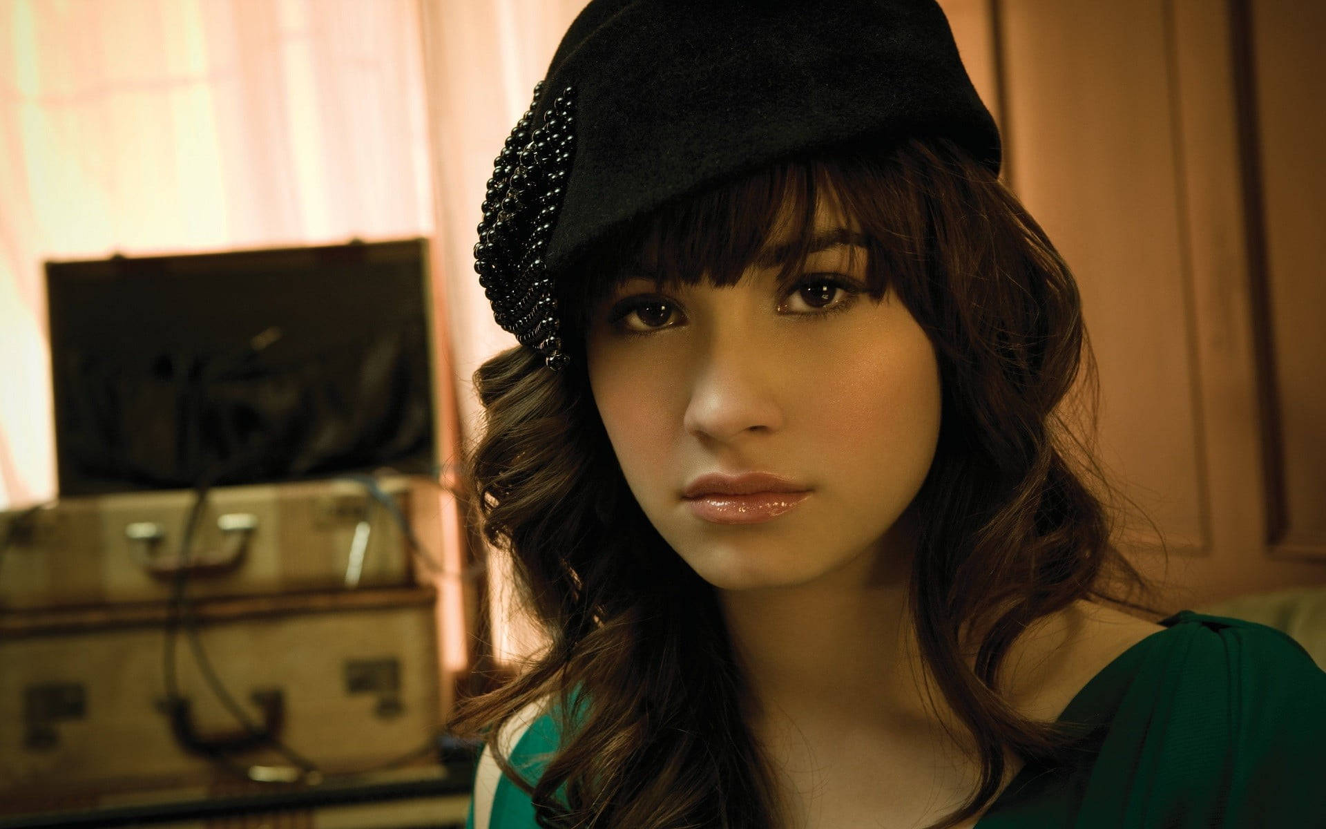 Demi Lovato Sad Look Background