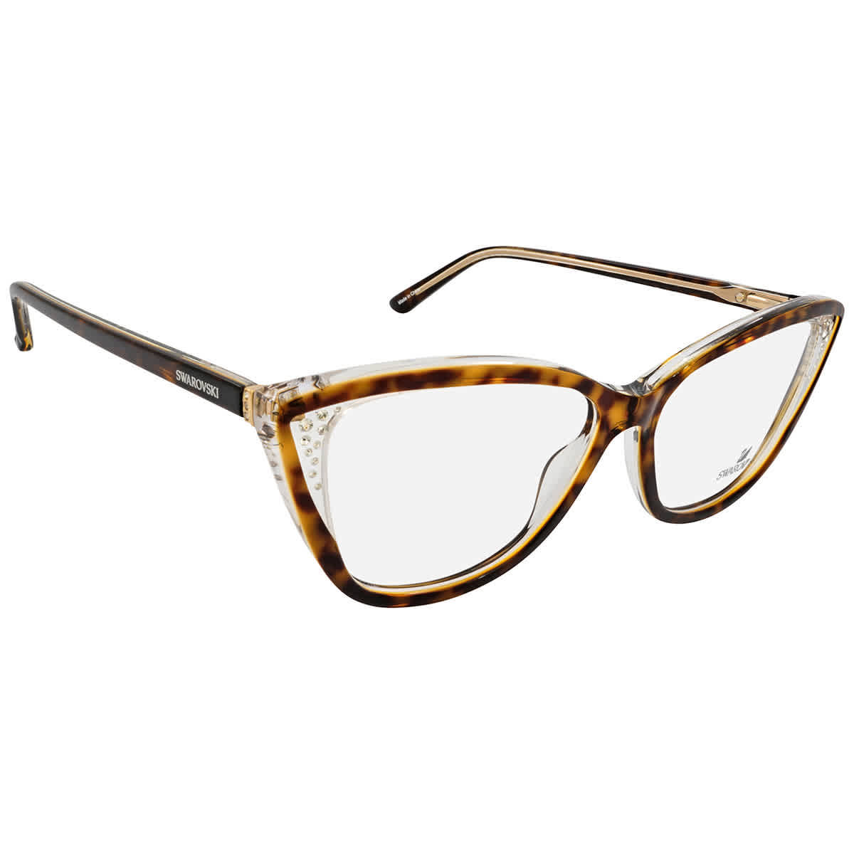 Demo Square Ladies Eyeglasses Swarovski