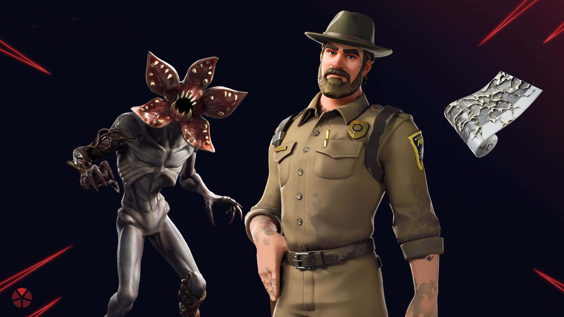 Demogorgon And Jim Hopper Stranger Things Background