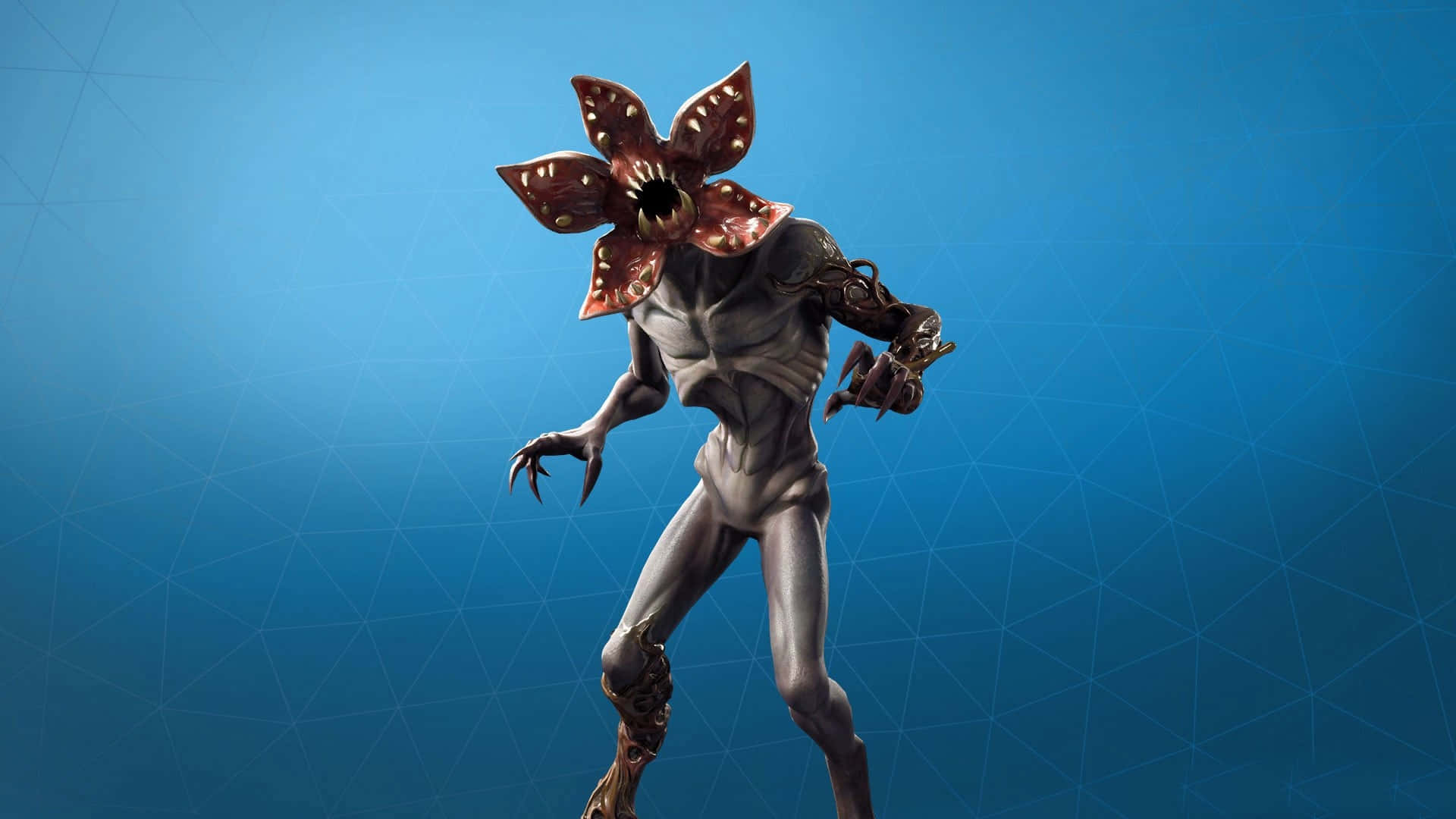 Demogorgon On A Blue Stranger Things Background