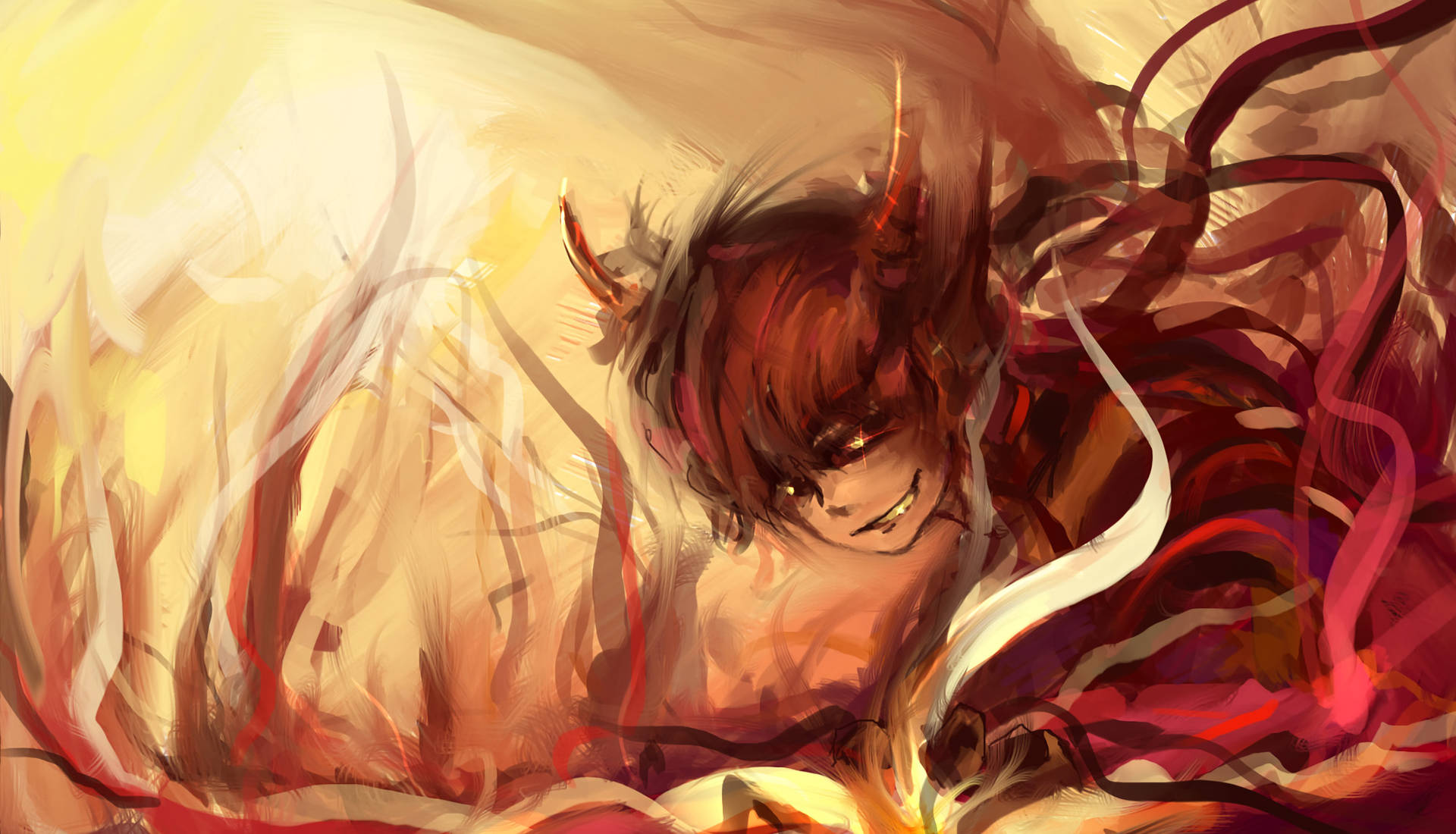 Demon Boy In Pastel Colour Background