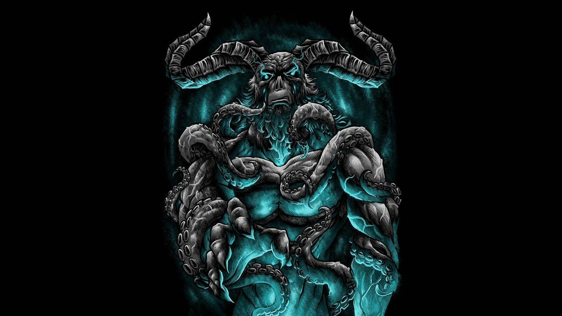 Demon Goat With Tentacles Background