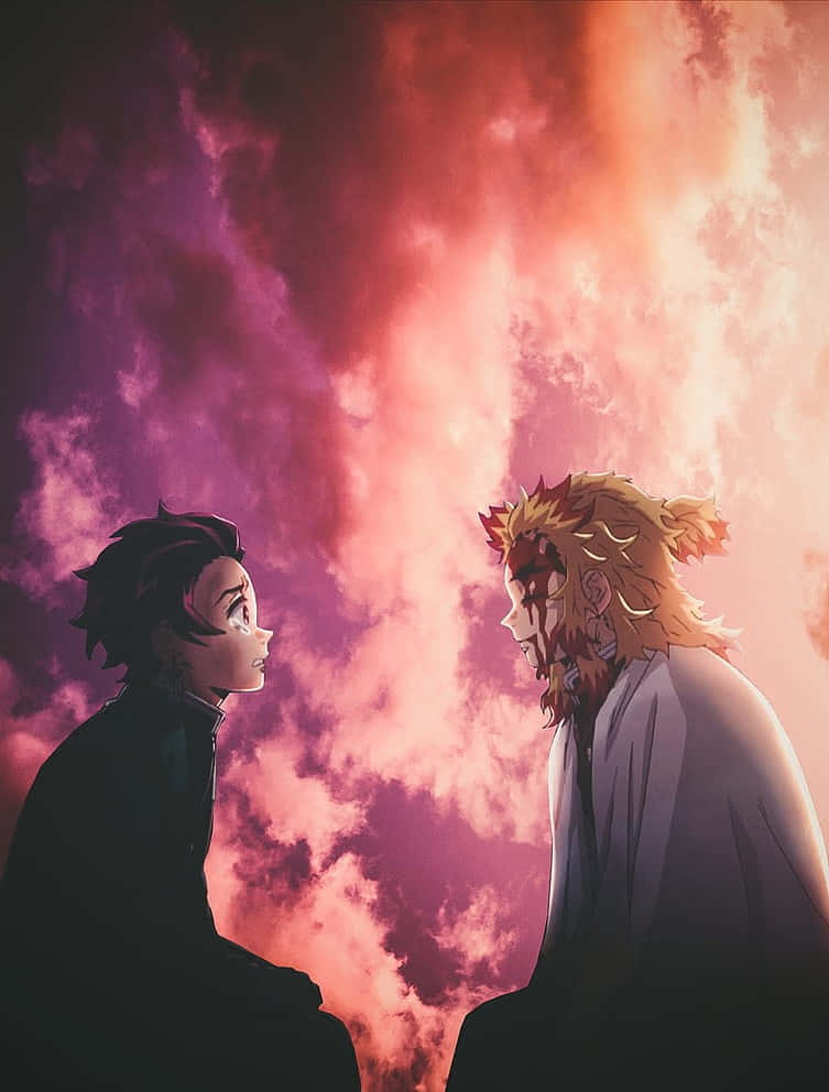 Demon Slayer Anime Kamado Tanjiro And Kyojuro Rengoku Background
