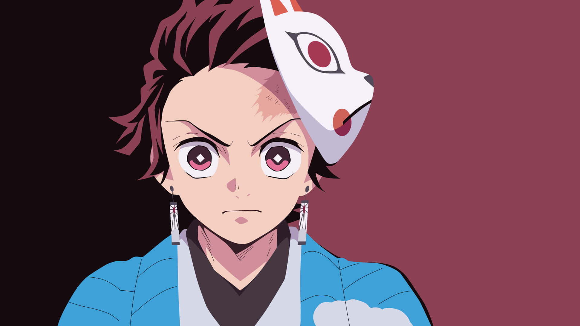 Demon Slayer Anime Kamado Tanjiro Warding Mask Background