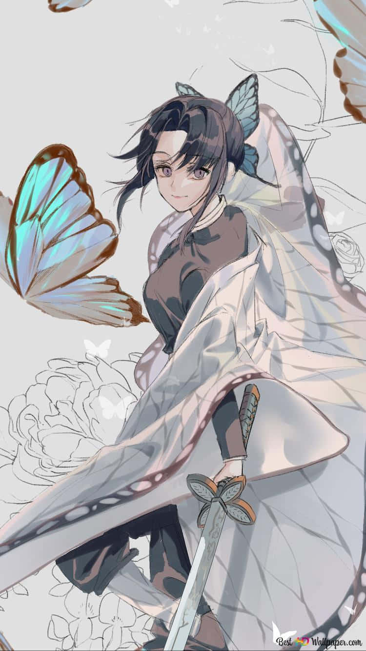 Demon Slayer Anime Shinobu Kocho Insect Breathing Background