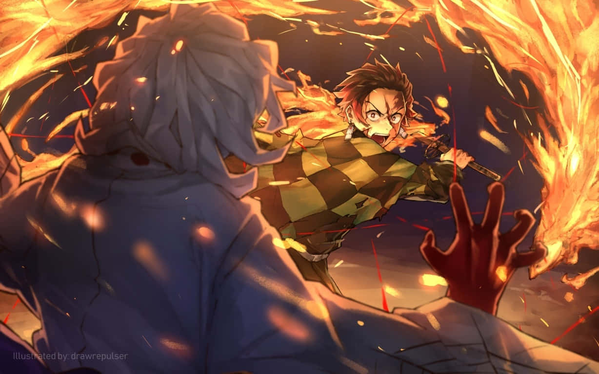 Demon Slayer Anime Tanjiro And Rui Background