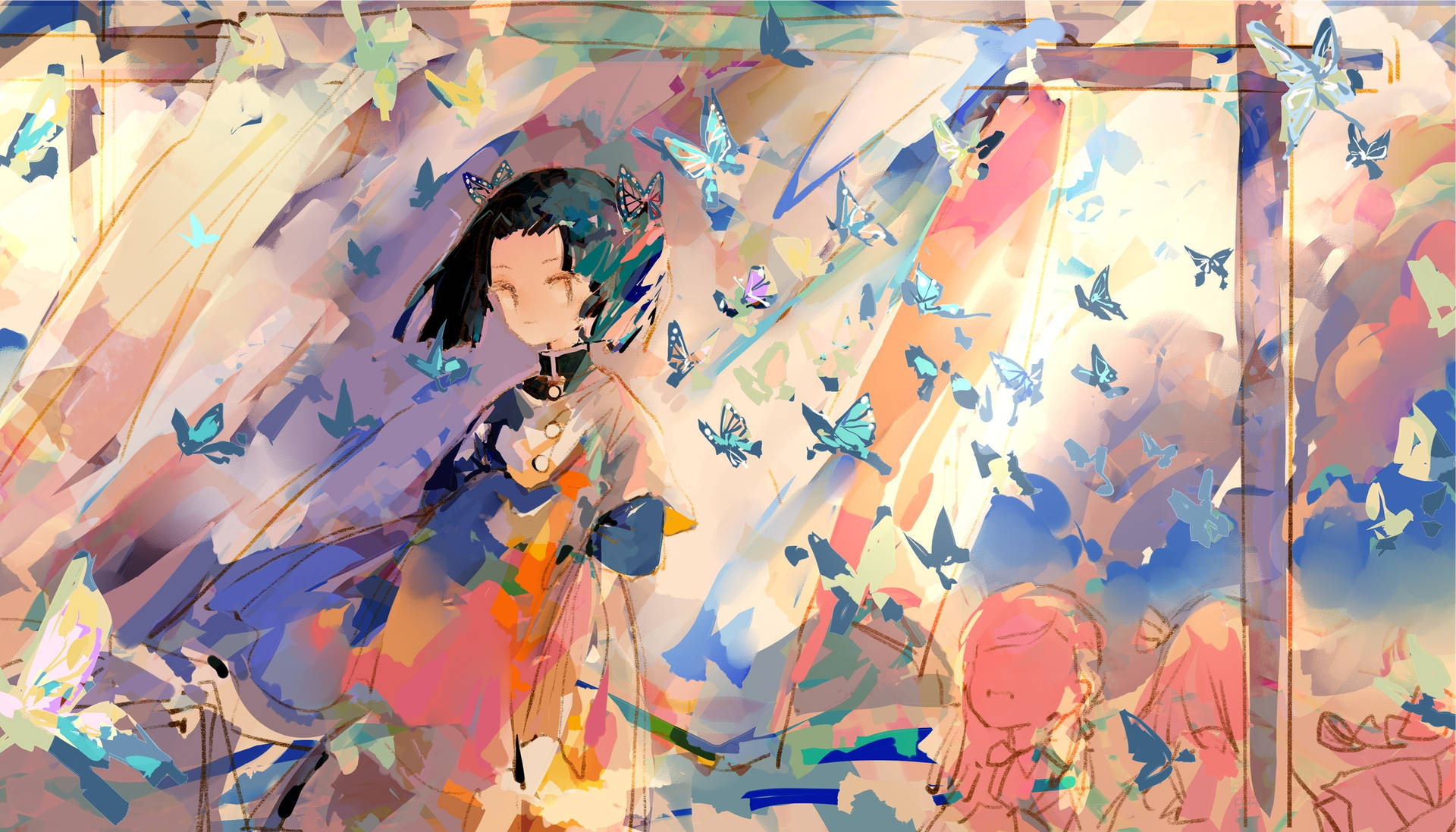 Demon Slayer Aoi Kanzaki Painting Background